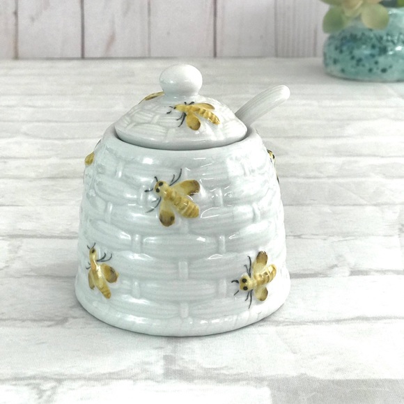 Andrea By Sadek Other - Honey Pot with Spoon Andrea by Sadek Honey Dish